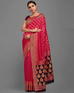 woven silk saree with blouse