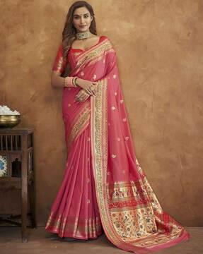 woven silk saree