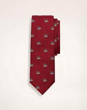 woven slim silk tie