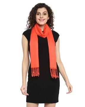 woven stole with fringes