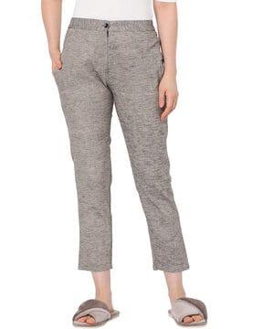 woven straight fit trousers with insert pockets