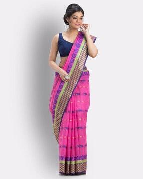 woven tant pure cotton saree