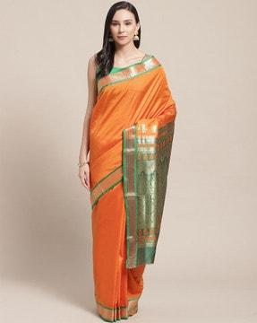 woven traditional saree