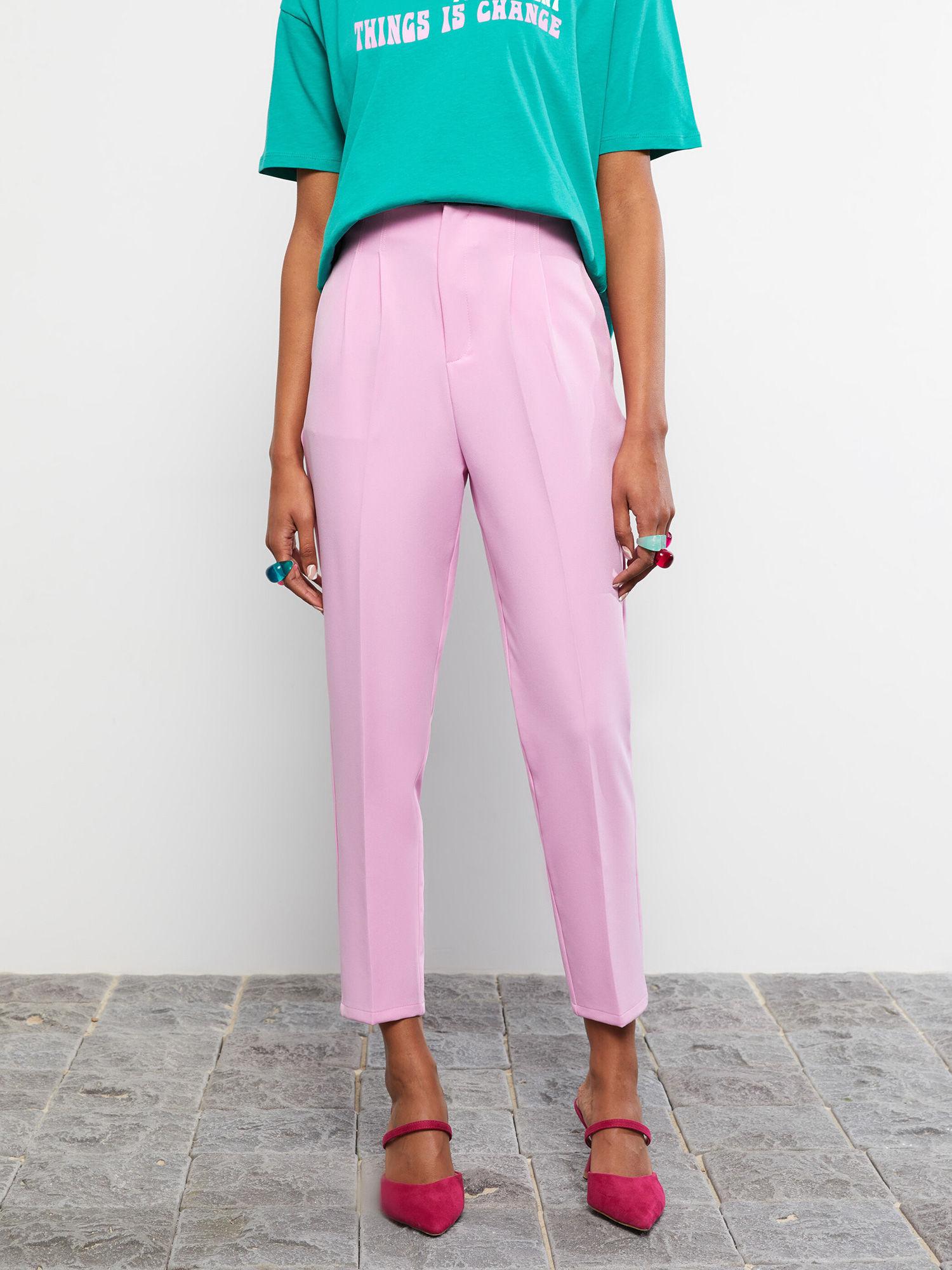 woven trousers pink