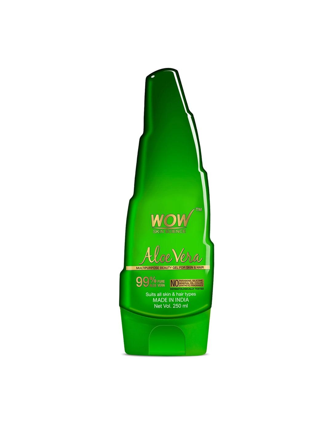 wow skin science 99% pure aloe vera gel for skin and hair - 250 ml