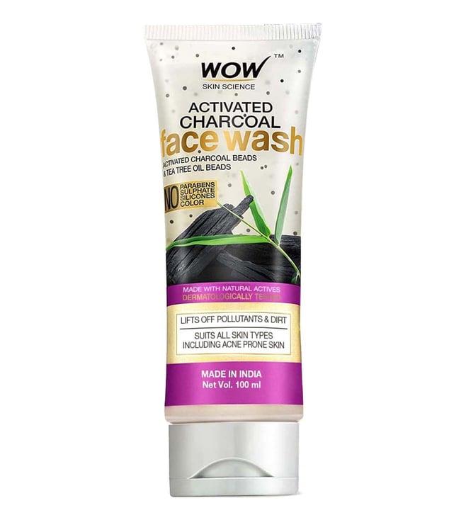 wow skin science activated charcoal face wash tube - 100 ml