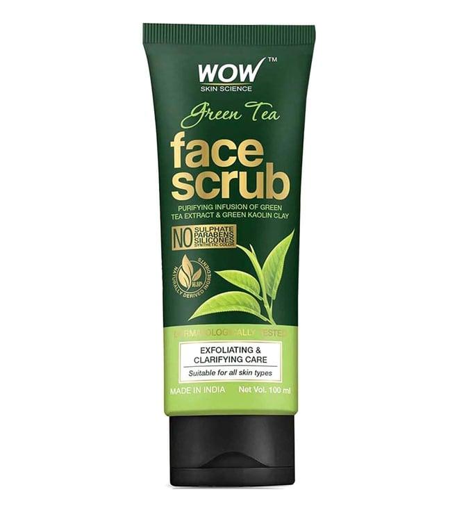 wow skin science green tea face scrub - 100 ml