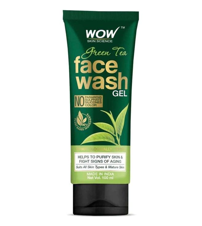 wow skin science green tea face wash gel - 100 ml