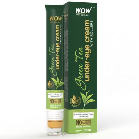 wow skin science green tea under eye cream - revives dull and dark under eyes - for all skin types - 20ml