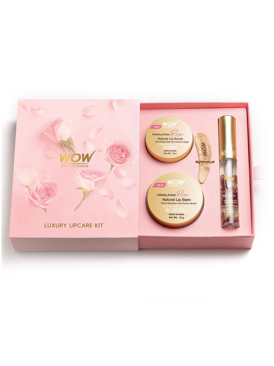wow skin science lip smoothing & softening luxury lip care kit for chapped lips - 250ml