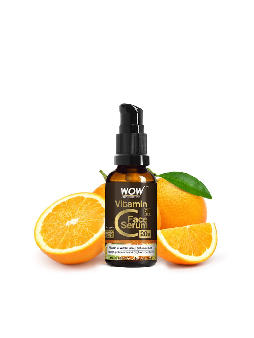 wow skin science oil free vegan vitamin c face serum 15 ml