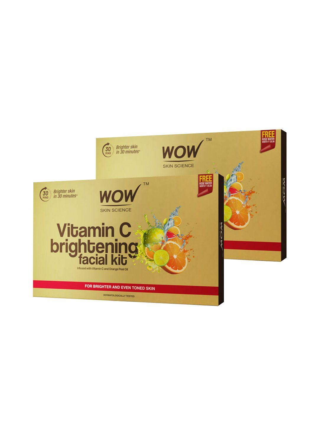 wow skin science set of 2 vitamin c brightening facial kit with free rose water