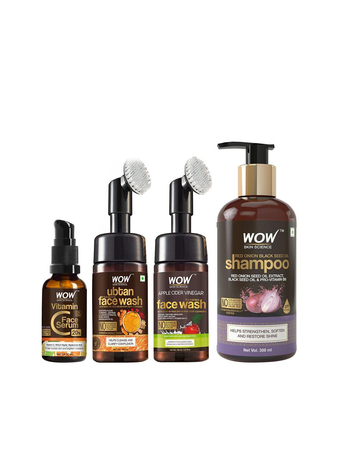 wow skin science set of face serum - shampoo & 2 face wash