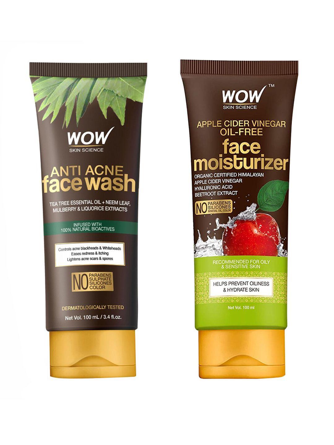 wow skin science unisex set of face wash & moisturizer