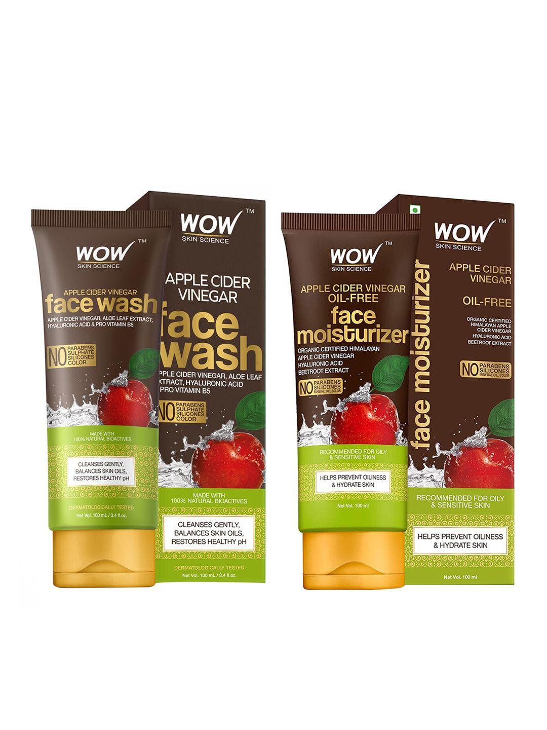 wow skin science unisex set of face wash & moisturizer