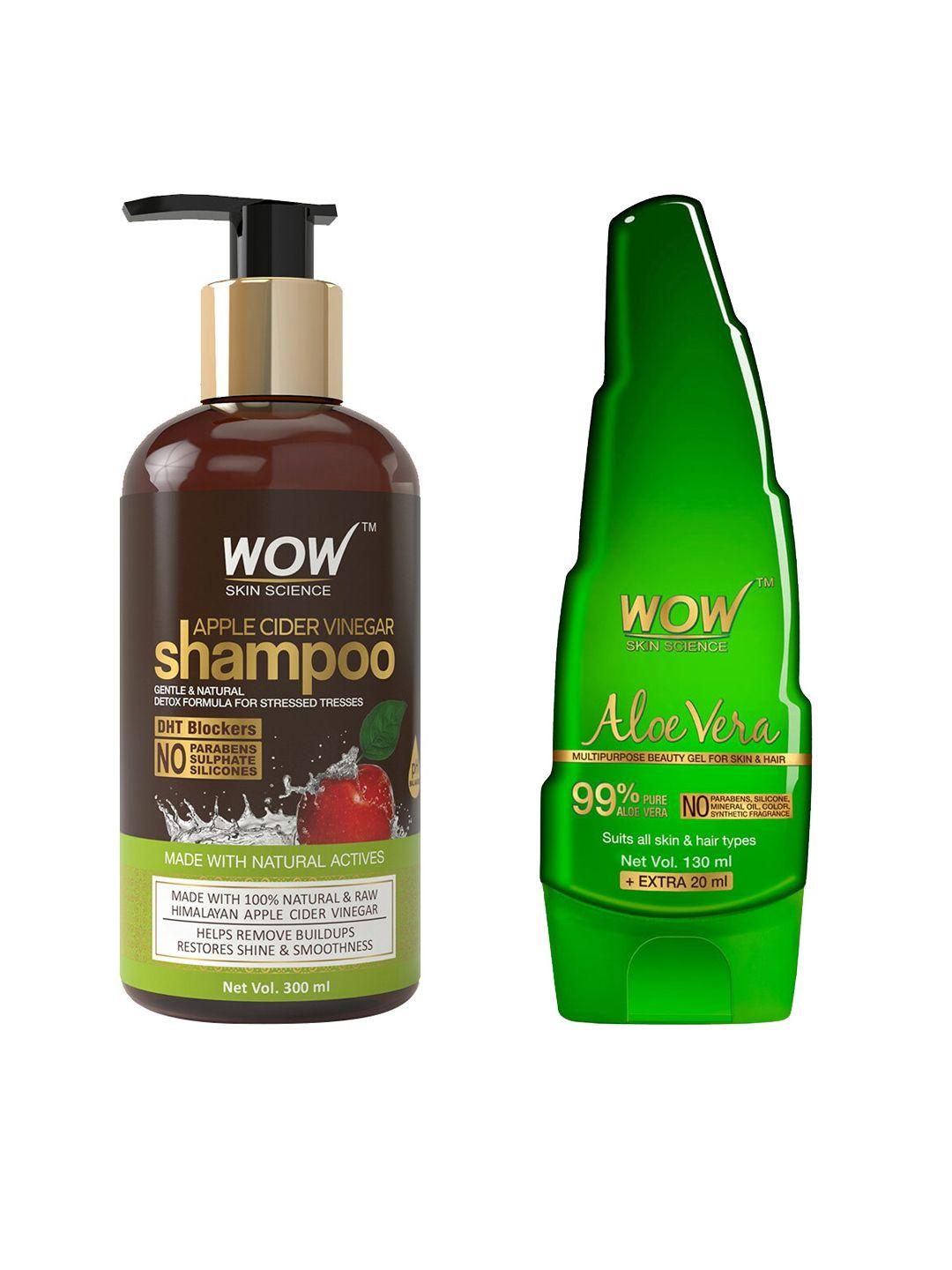 wow skin science unisex set of shampoo & aloe vera gel