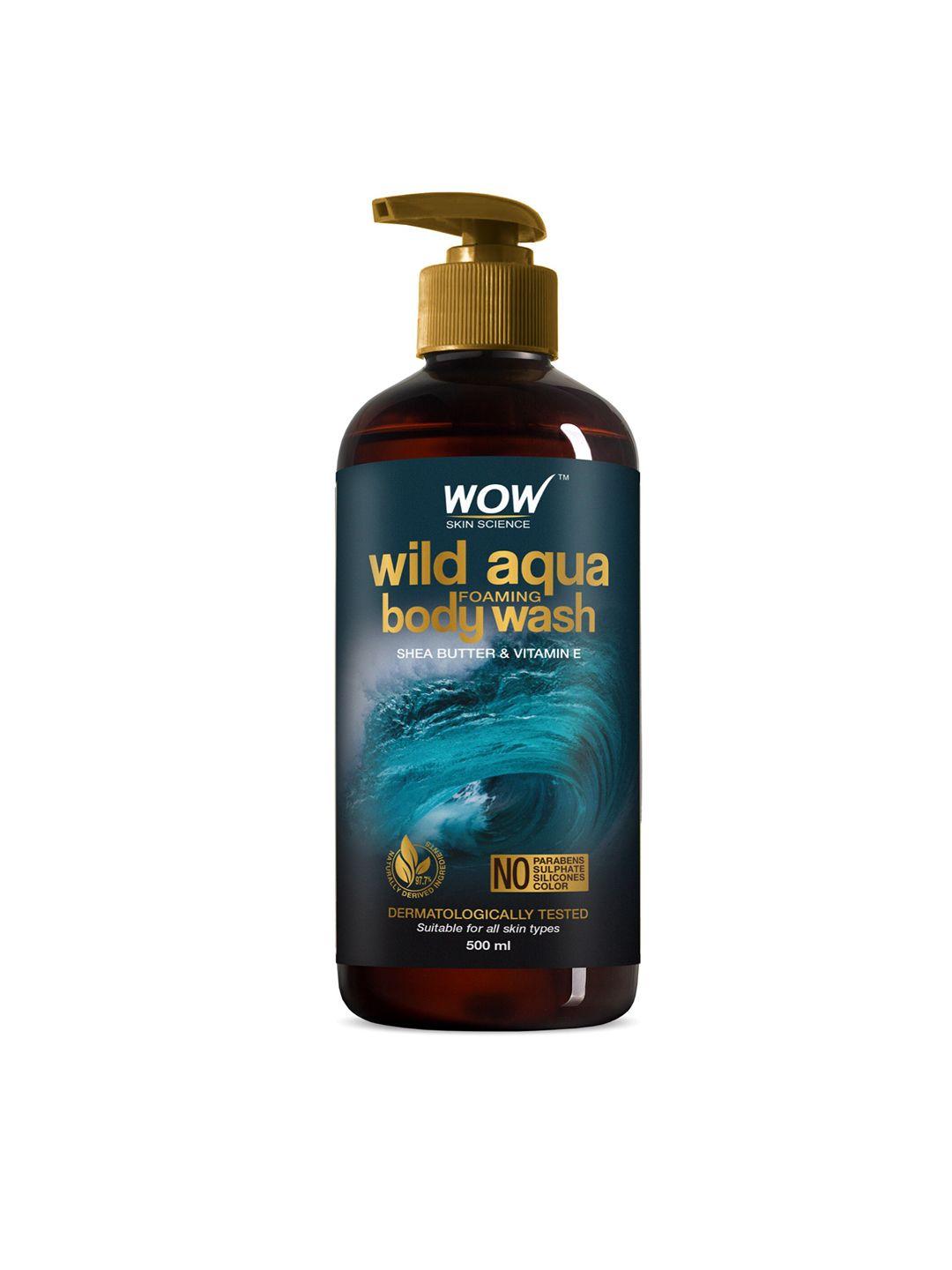 wow skin science wild aqua foaming body wash with shea butter & vitamin e - 500 ml