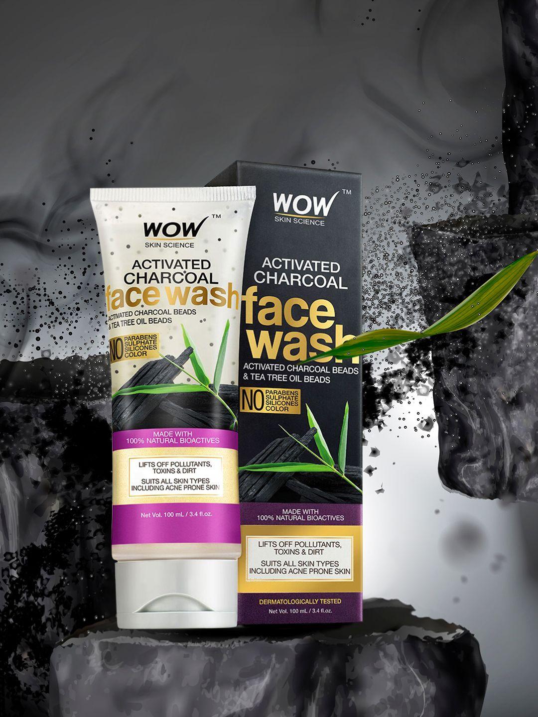 wow skin science activated charcoal face wash 100 ml