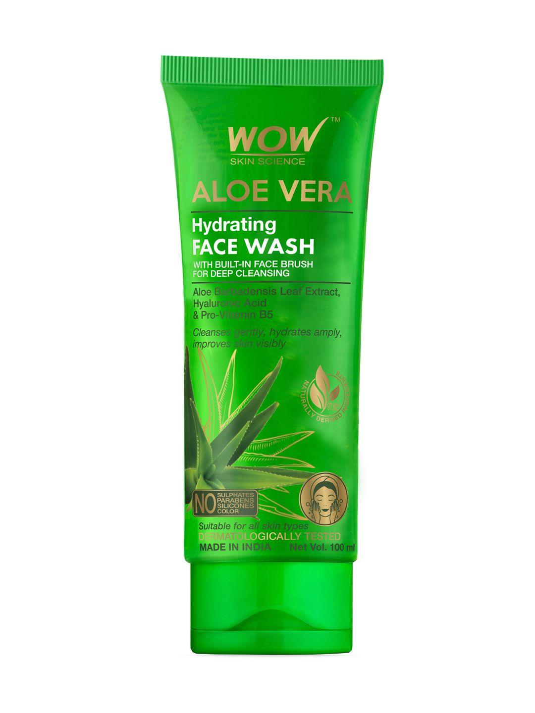 wow skin science aloe vera hydrating face wash 100 ml