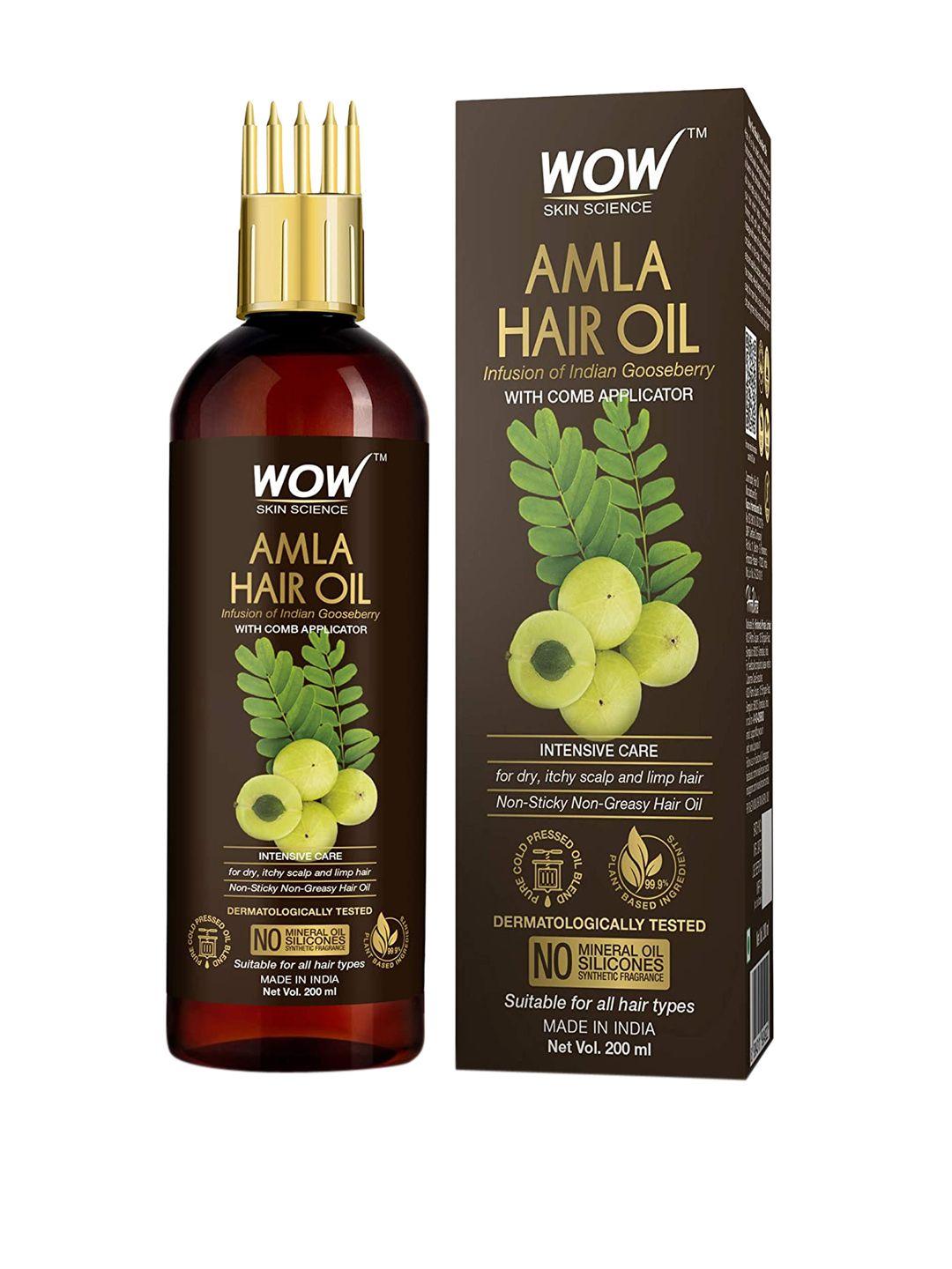 wow skin science amla hair oil with comb applicator-200ml