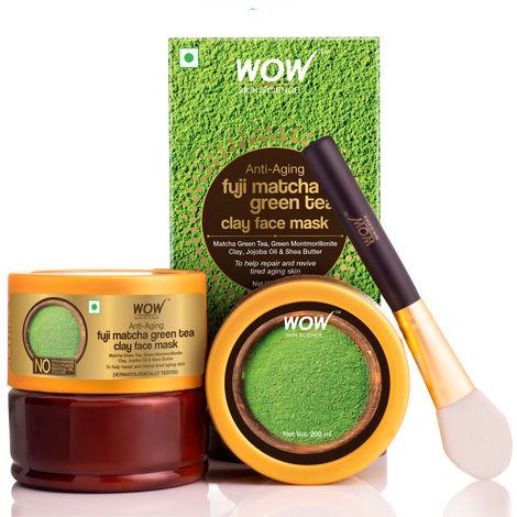 wow skin science anti-aging fuji matcha green tea clay face mask (200 ml)