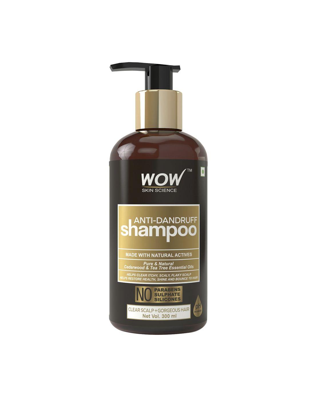 wow skin science anti-dandruff no parabens & sulphate shampoo 300ml