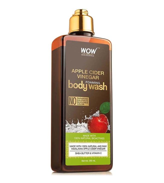 wow skin science apple cider vinegar foaming body wash - 250 ml