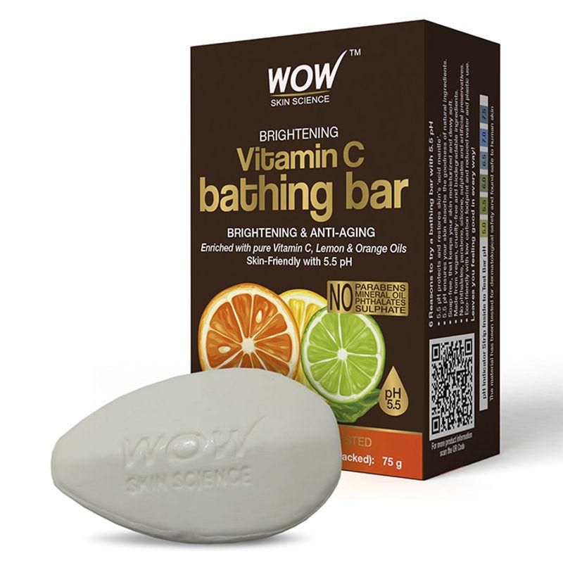 wow skin science brightening vitamin c bathing bar with 5.5 ph