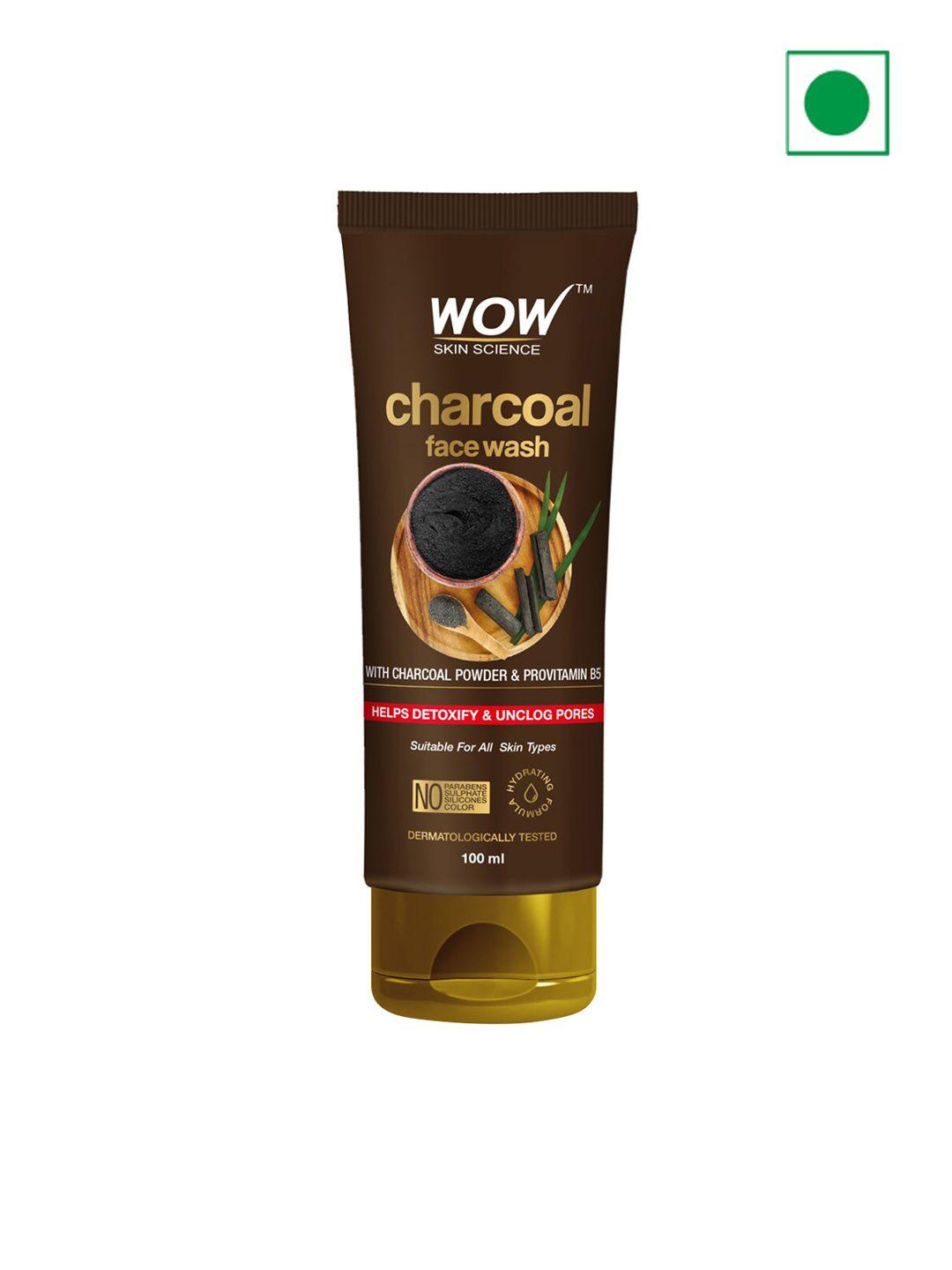 wow skin science charcoal face wash - 100ml