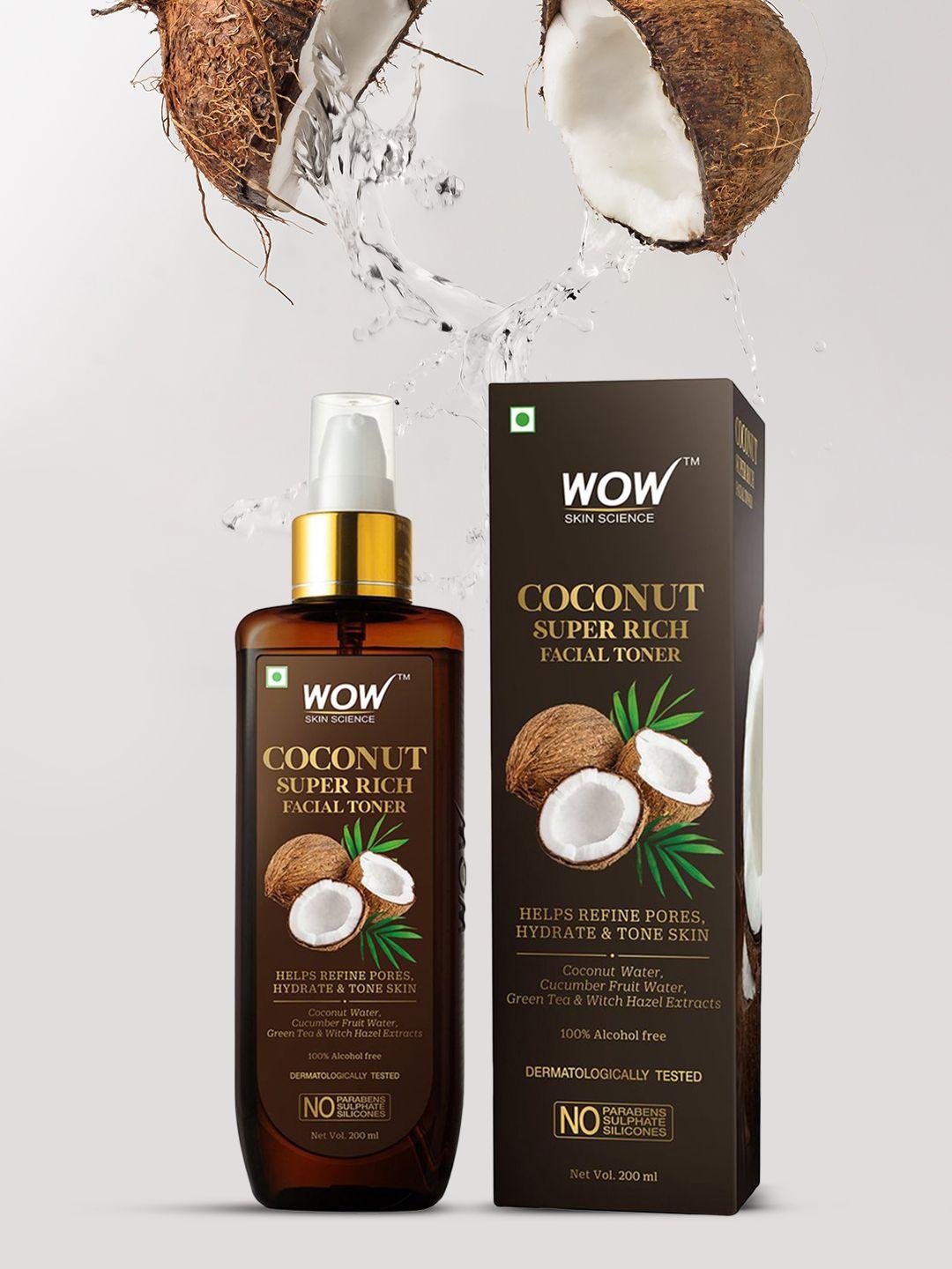 wow skin science coconut super rich facial toner 200ml