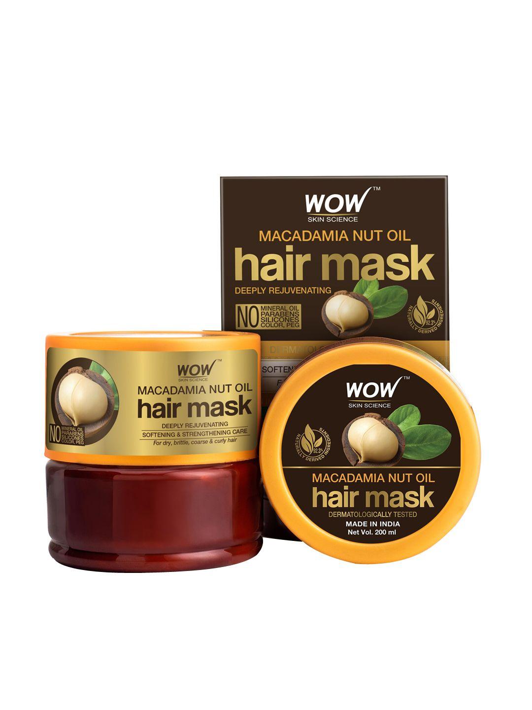 wow skin science deeply rejuvenating macadamia nut oil hair mask - 200 ml
