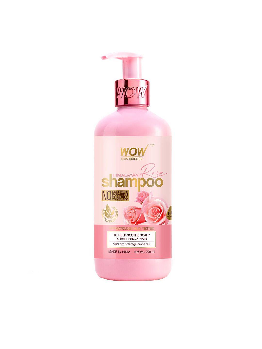 wow skin science himalayan rose shampoo with coconut oil 300 ml