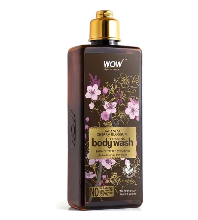wow skin science japanese cherry blossom foaming body wash - 250 ml