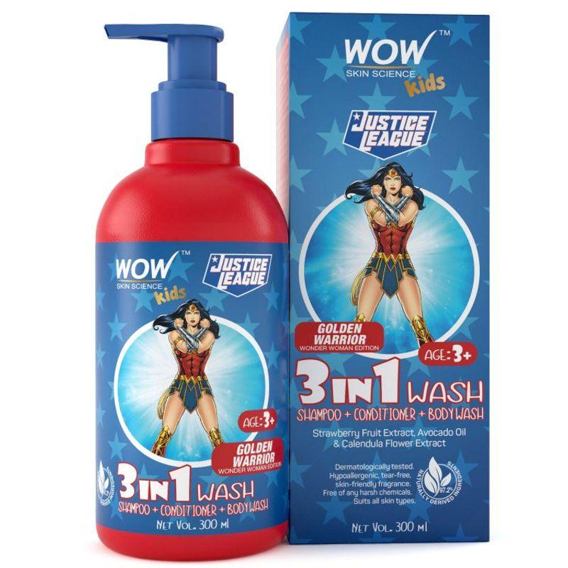 wow skin science kids 3 in 1 wash(golden warrior wonder woman edition)