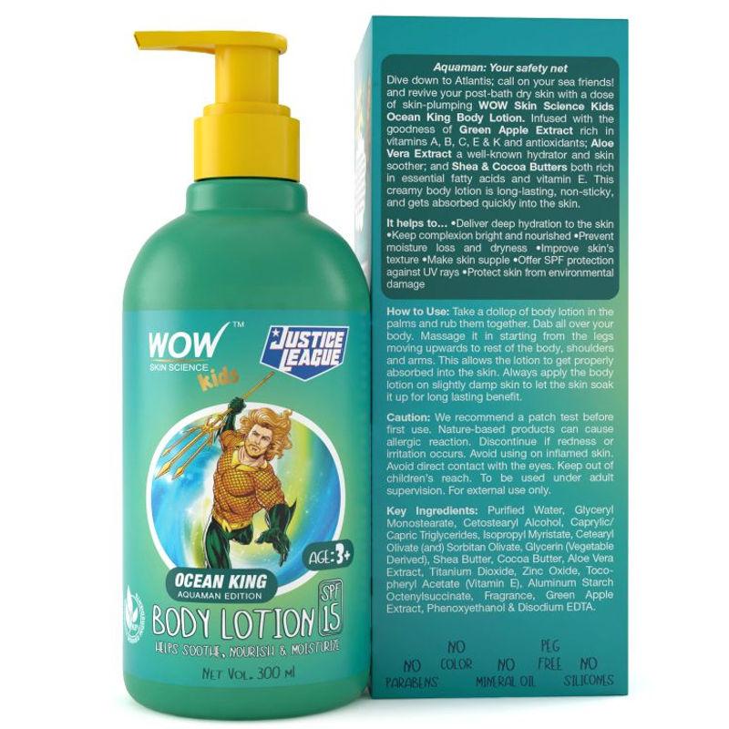 wow skin science kids body lotion - spf 15 - ocean king aquaman edition