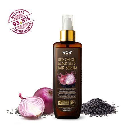 wow skin science non sticky onion hair serum for frizz free smooth hair/ dry and dull hair - 100 ml