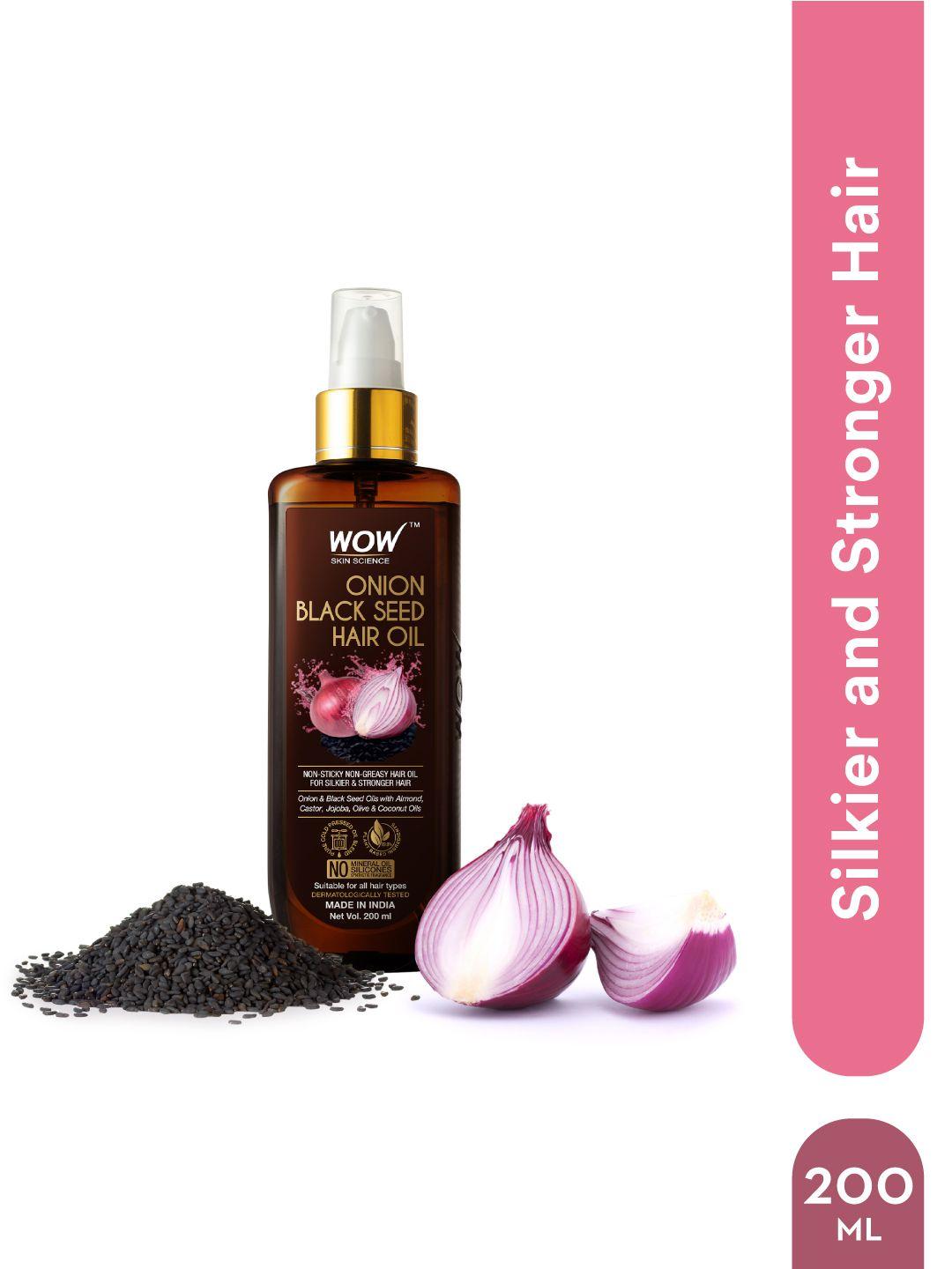 wow skin science onion hair oil for hair growth with black seed oil extracts - 200 ml