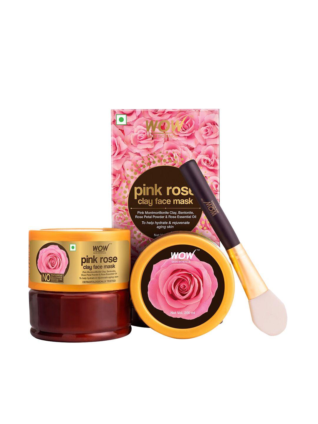 wow skin science pink rose clay face mask  - 200ml