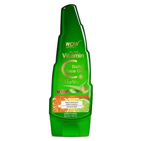 wow skin science pure vitamin c daily face gel with aloe vera (150 ml)