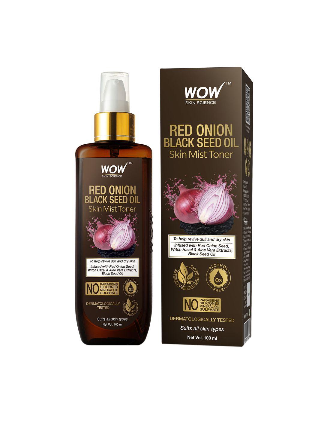 wow skin science red onion & black seed oil skin mist toner - 100 ml