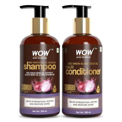 wow skin science red onion black seed oil shampoo & conditioner kit