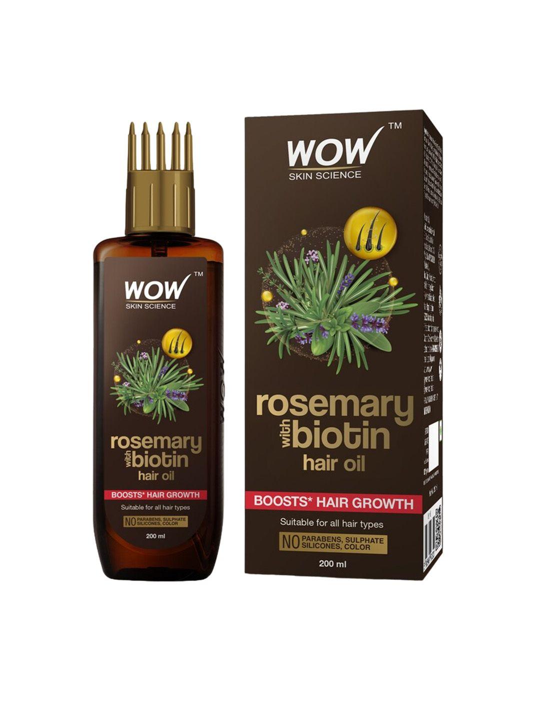 wow skin science rosemary with biotin hair growth oil - 200 ml