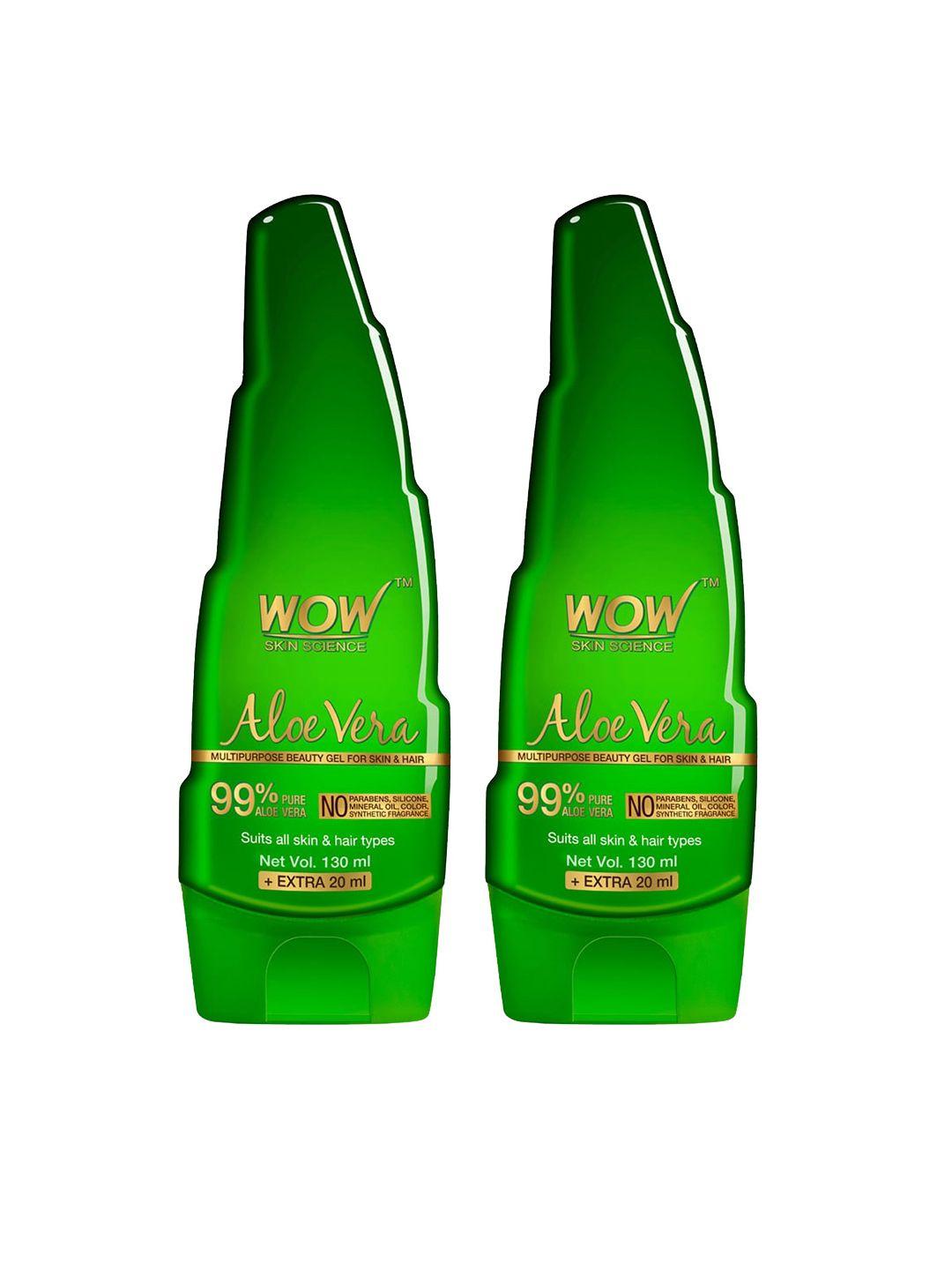 wow skin science set of 2 aloe vera gel for skin & hair