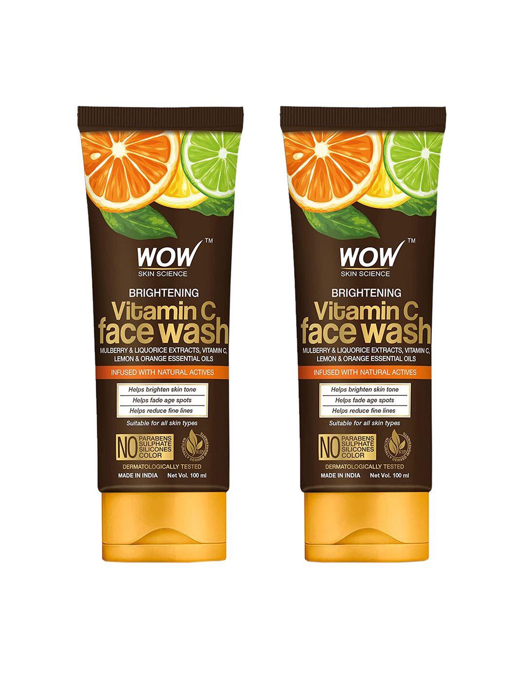 wow skin science set of 2 brightening vitamin c face wash 200 ml