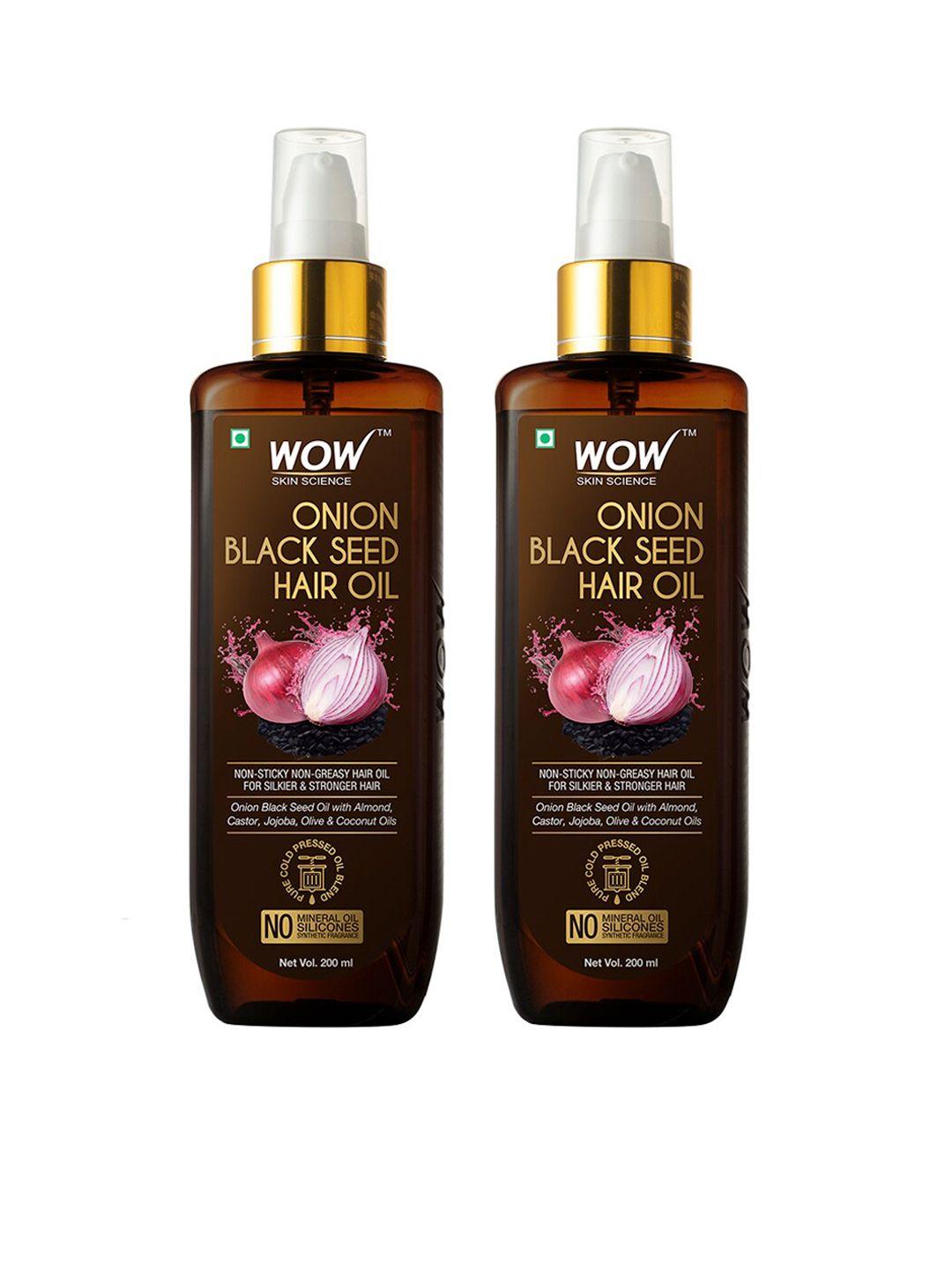 wow skin science set of 2 onion black seed hair oil