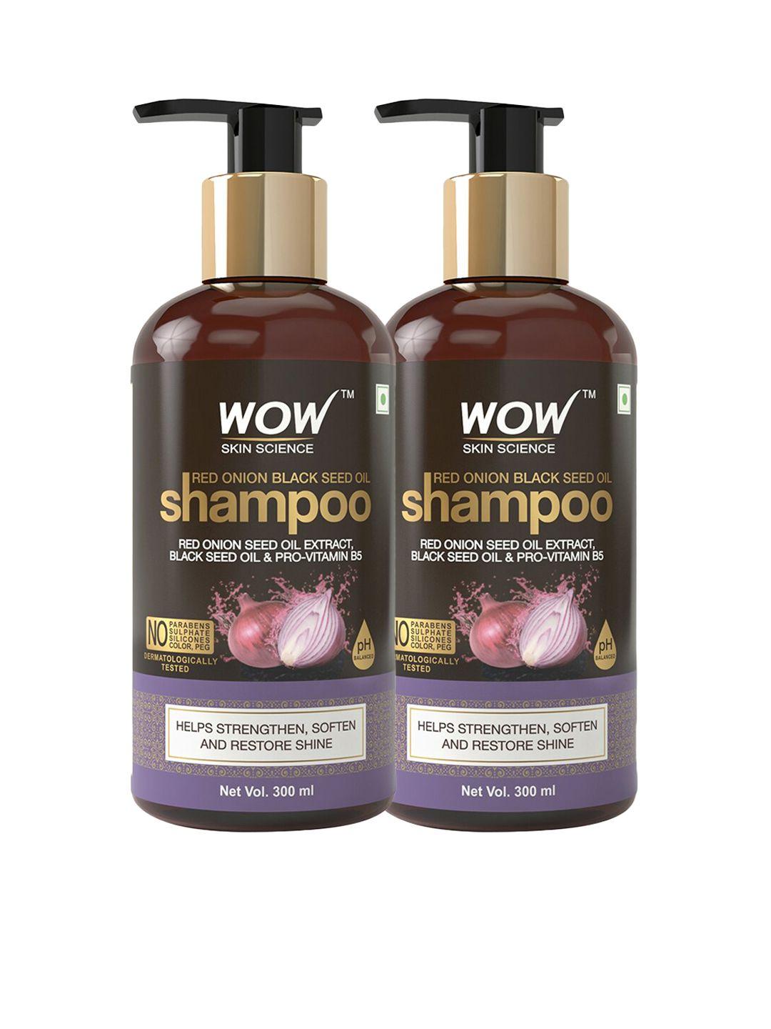 wow skin science set of 2 onion black seed oil shampoo