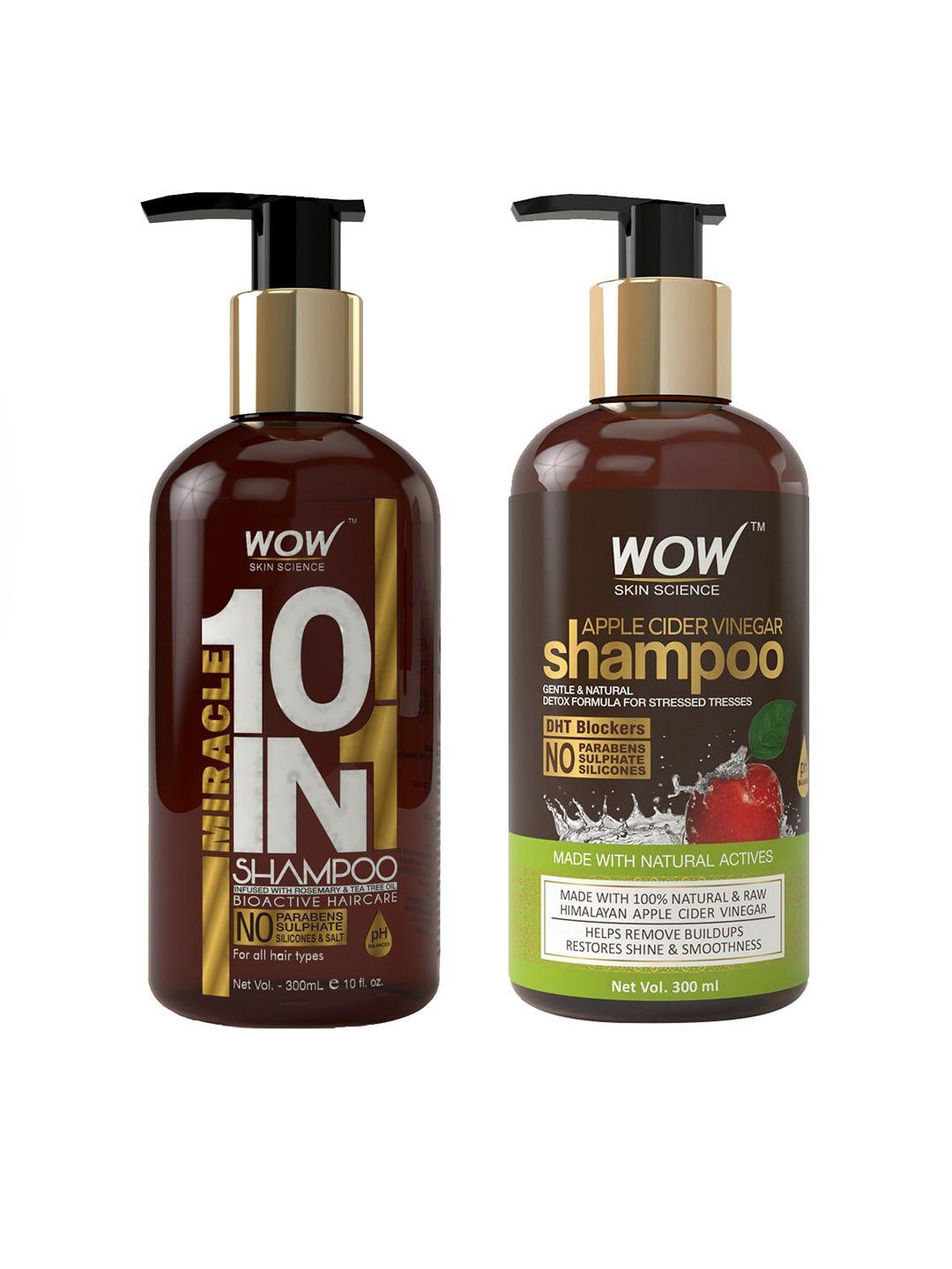 wow skin science set of miracle 10 in 1 shampoo & apple cider vinegar shampoo