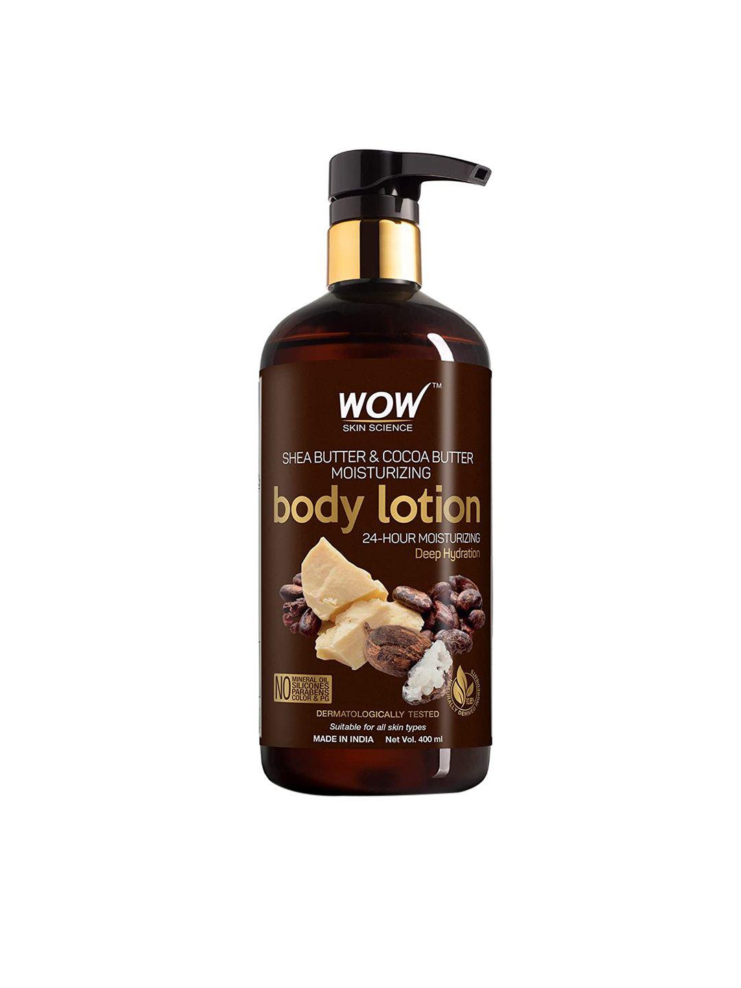 wow skin science shea butter and cocoa butter moisturizing body lotion- 400ml