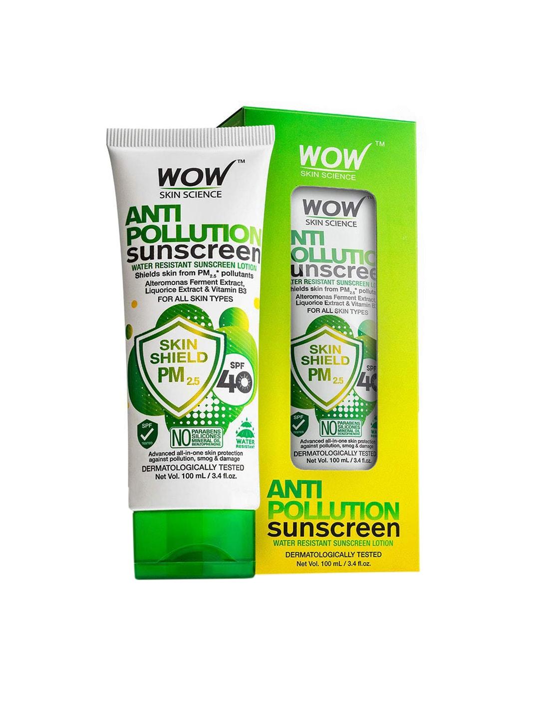 wow skin science skin shield anti-pollution spf 40 sunscreen - 100 ml
