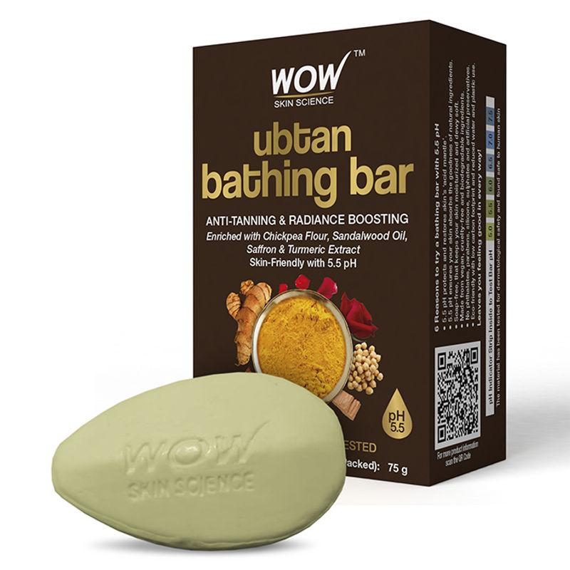 wow skin science ubtan bathing bar - anti-tanning with 5.5 ph